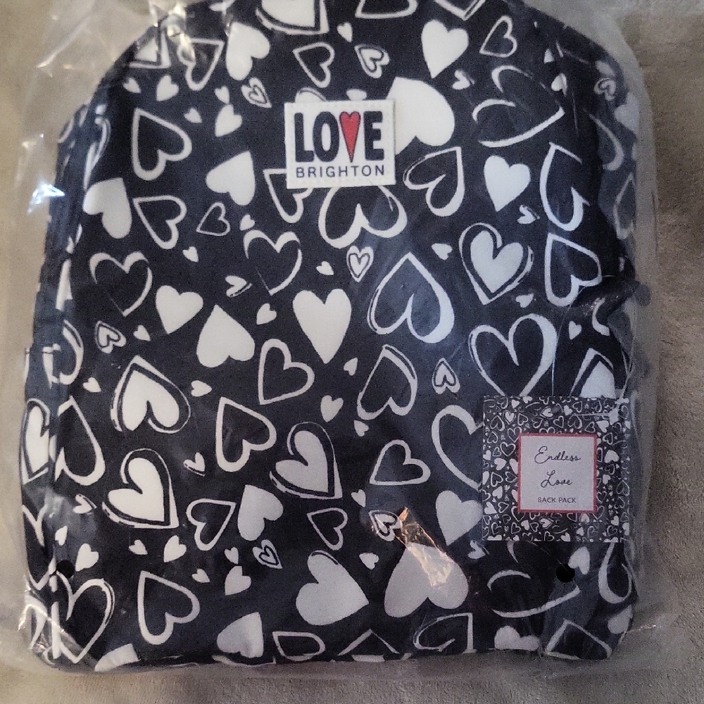 Brighton Black and White Heart Backpack